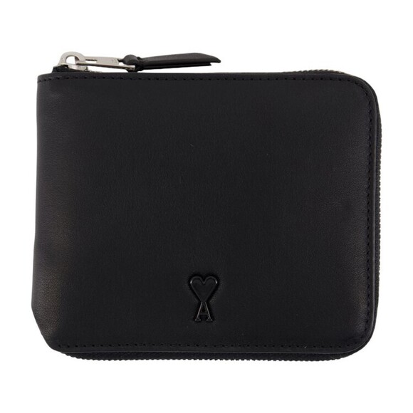Ami Paris Zip-Around Wallet In Smooth Calfskin Leather - NWT